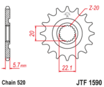 Vývodové koliesko Yamaha YZ 125 05-26, YZF 250 01-26 – Obrázok 3