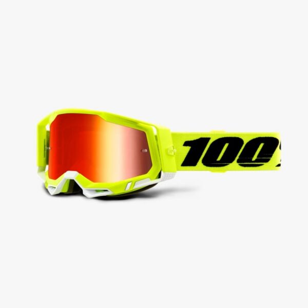 Okuliare 100% Racecraft2 Fluo Yellow Mirror Red Lens