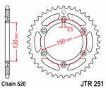 Rozeta duralová Yamaha YZ 125/250 99-23, YZF 250/450 01-23, YZF 426 00-02, WRF 250/450 03-23 – Obrázok 2