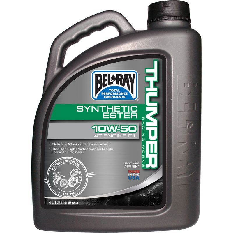99550-B4LW.jpg Bel-Ray Thumper? Racing Works Synthetic Ester 4T 10W50 (4L) – Obrázok 1