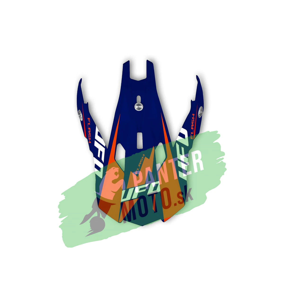 HR051.webp Šilt na prilbu UFO INTERCEPTOR II Flash blue, red and yellow – Obrázok 1