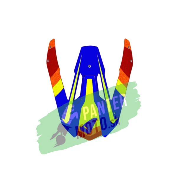 Šilt na prilbu UFO DIAMOND Blue, yellow, orange and neon red