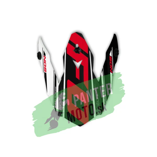 Šilt na prilbu UFO ONYX Nos white, red and black