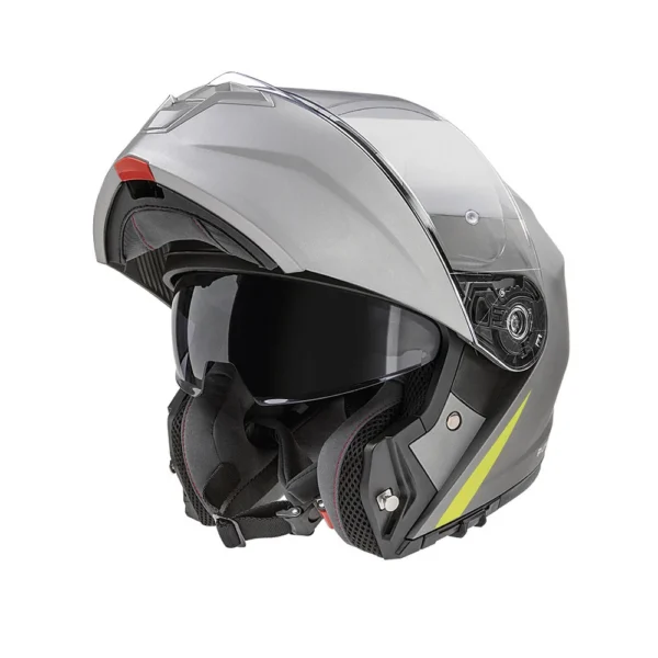 Prilba Garibaldi G100 P/J Flip-up with Pinlock, Grey/ Neon yellow