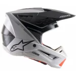 Prilba Alpinestars SM5 Rayon Light gray black silver matte – Obrázok 3