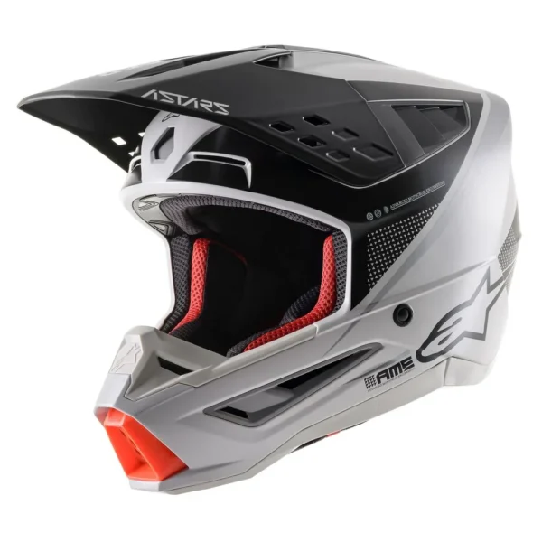 Prilba Alpinestars SM5 Rayon Light gray black silver matte