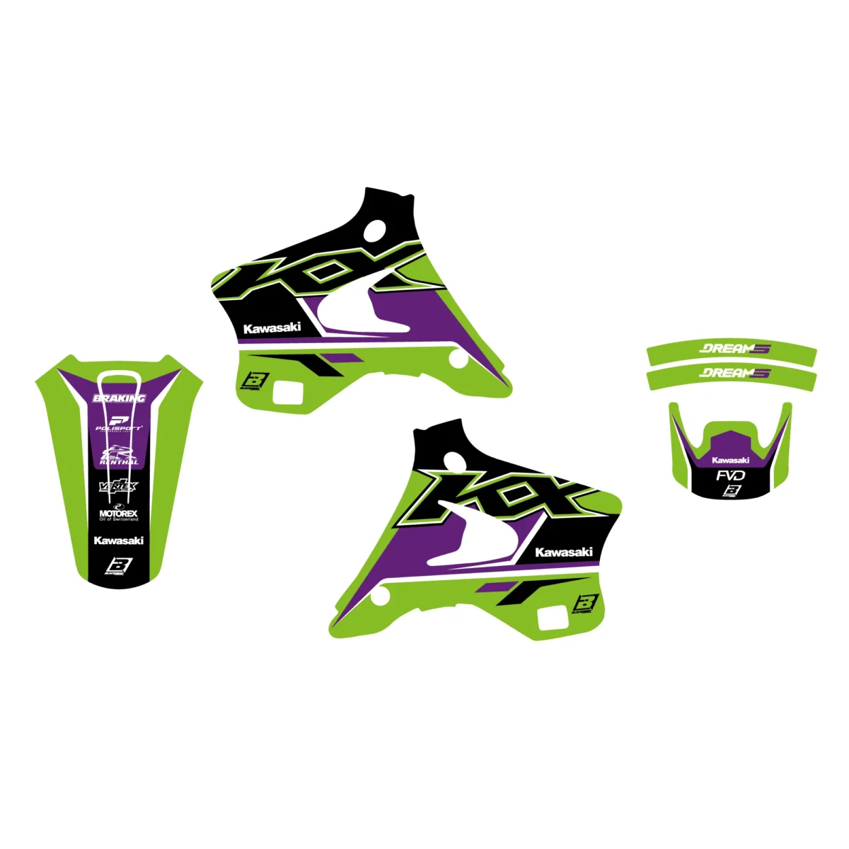 Polepy DREAM 5 Kawasaki KX 125/250 94-98 – Obrázok 2