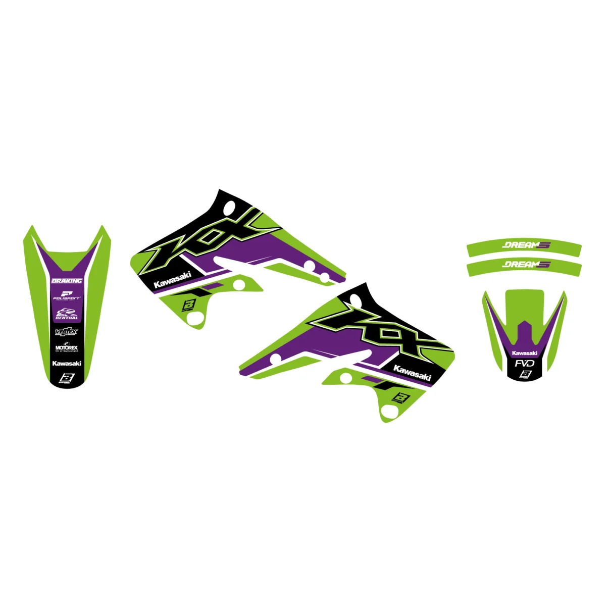 Polepy DREAM 5 Kawasaki KXF 250 04-05 – Obrázok 2